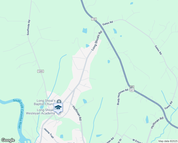 map of restaurants, bars, coffee shops, grocery stores, and more near 2749 Long Shoals Road in Lincolnton
