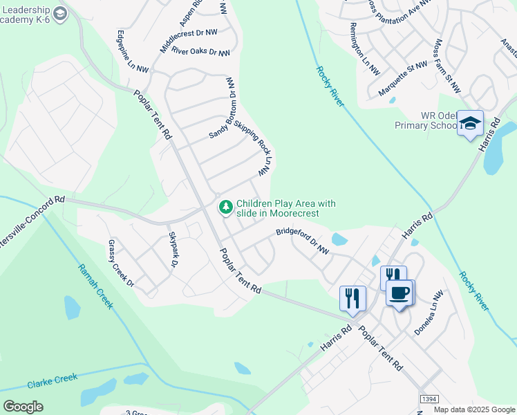 map of restaurants, bars, coffee shops, grocery stores, and more near 10338 Samuels Way Drive in Huntersville