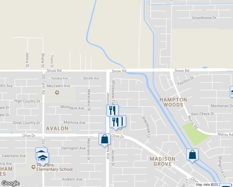 map of restaurants, bars, coffee shops, grocery stores, and more near 11113 Cypress Falls Avenue in Bakersfield