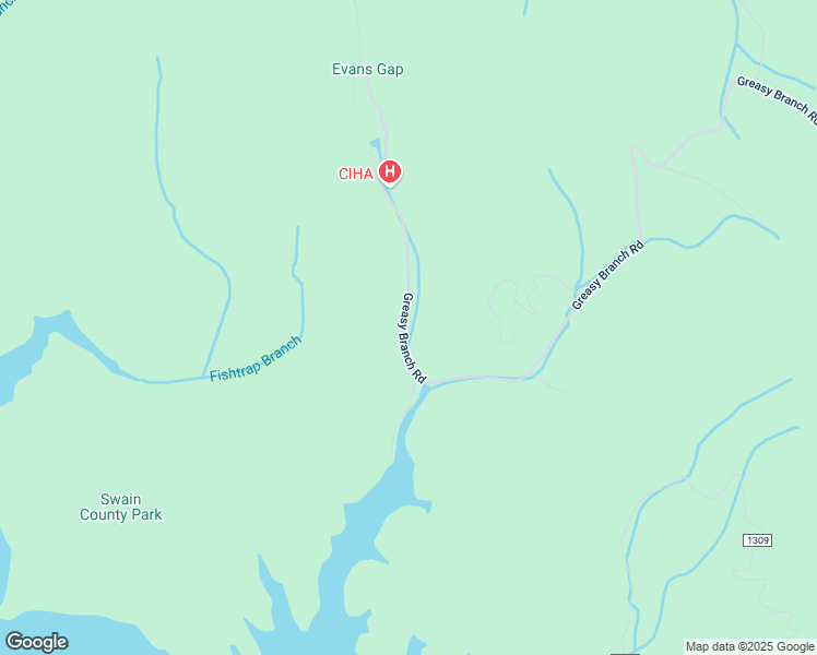 map of restaurants, bars, coffee shops, grocery stores, and more near 2061 Greasy Branch Road in Bryson City