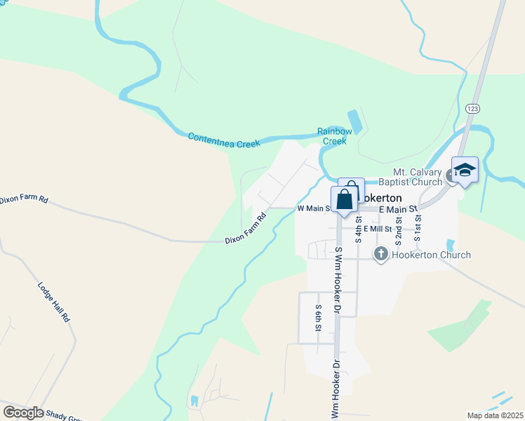 map of restaurants, bars, coffee shops, grocery stores, and more near 2235 Dixon Farm Road in Hookerton