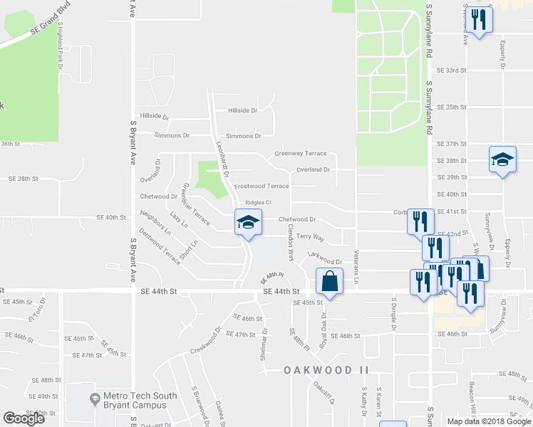 map of restaurants, bars, coffee shops, grocery stores, and more near 3509 Chetwood Drive in Del City