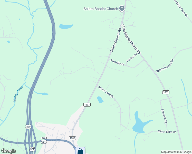 map of restaurants, bars, coffee shops, grocery stores, and more near 2361 Salem Church Road in Lincolnton