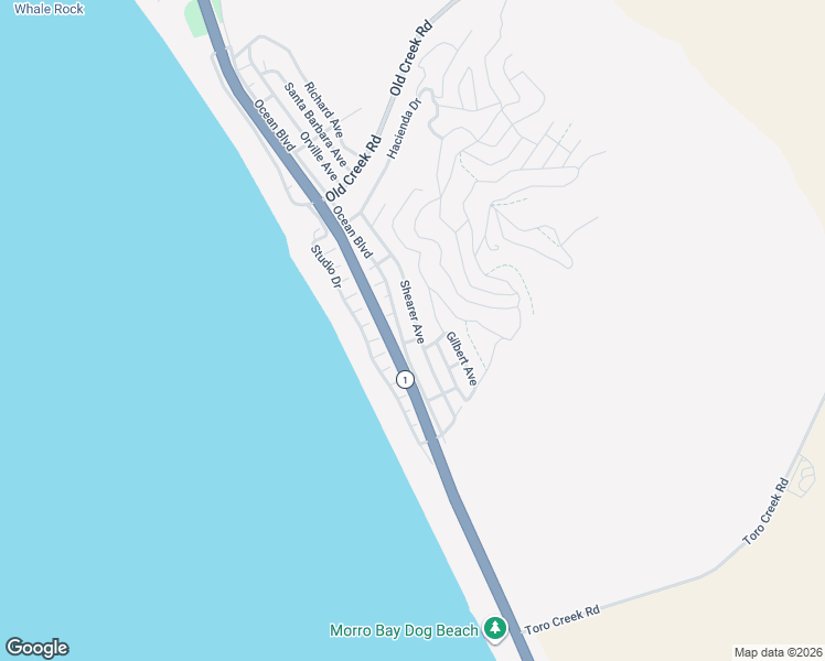 map of restaurants, bars, coffee shops, grocery stores, and more near 3372 Shearer Avenue in Cayucos