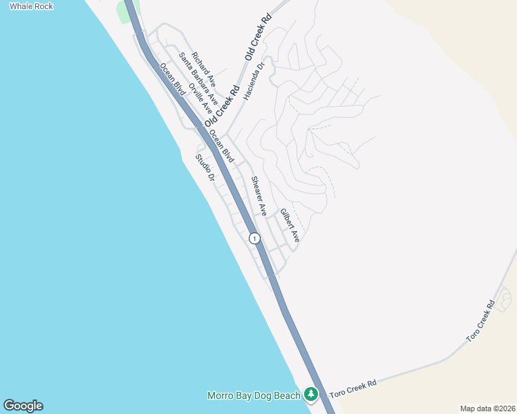 map of restaurants, bars, coffee shops, grocery stores, and more near 3372 Shearer Avenue in Cayucos