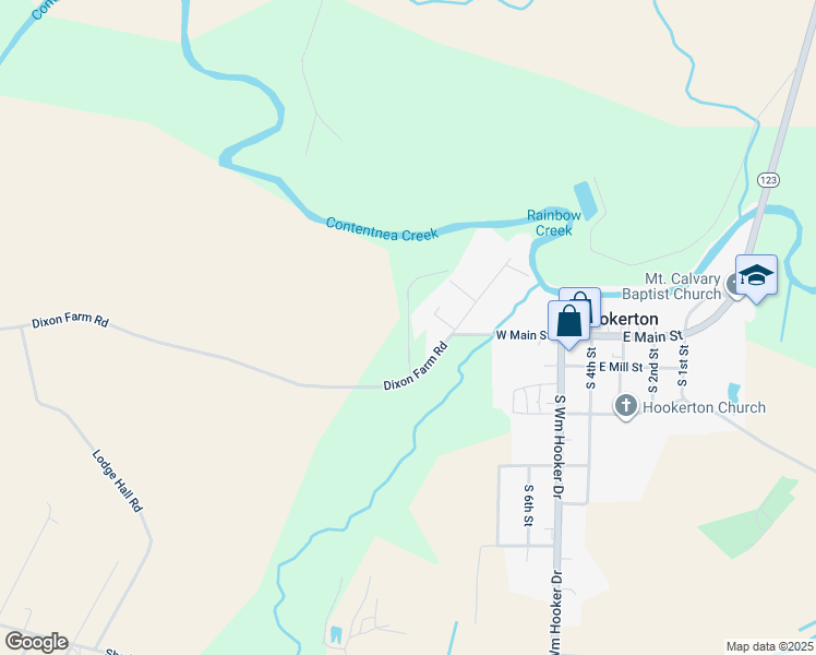 map of restaurants, bars, coffee shops, grocery stores, and more near Oliver Drive in Greene County