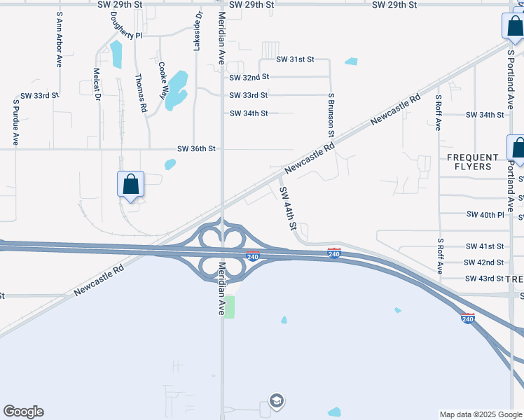 map of restaurants, bars, coffee shops, grocery stores, and more near 4440 Newcastle Road in Oklahoma City