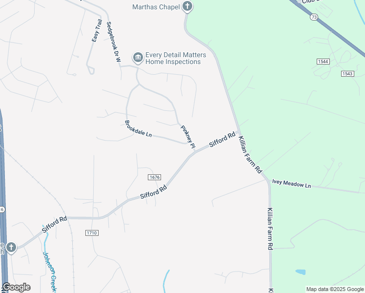map of restaurants, bars, coffee shops, grocery stores, and more near 1142 Brookdale Lane in Stanley