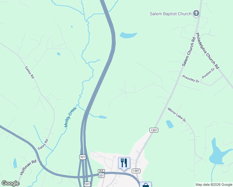 map of restaurants, bars, coffee shops, grocery stores, and more near 915 Calloway Road in Lincolnton