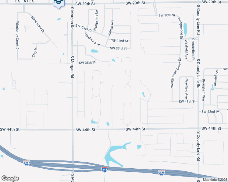 map of restaurants, bars, coffee shops, grocery stores, and more near 9501 Southwest 44th Street in Oklahoma City