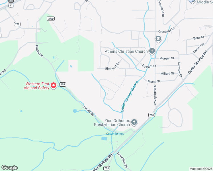 map of restaurants, bars, coffee shops, grocery stores, and more near 1421 Housley Drive in Athens