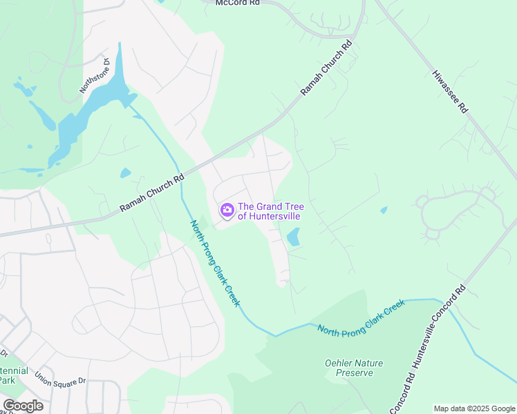 map of restaurants, bars, coffee shops, grocery stores, and more near 13343 McGuffy Drive in Huntersville