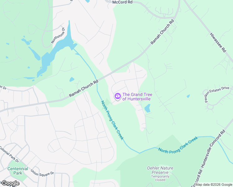 map of restaurants, bars, coffee shops, grocery stores, and more near in Huntersville