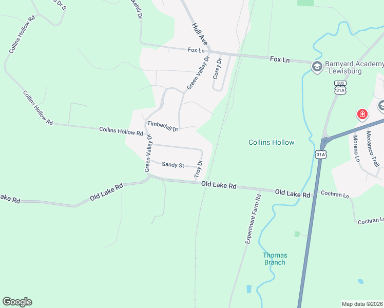 map of restaurants, bars, coffee shops, grocery stores, and more near 1430 Troy Drive in Lewisburg