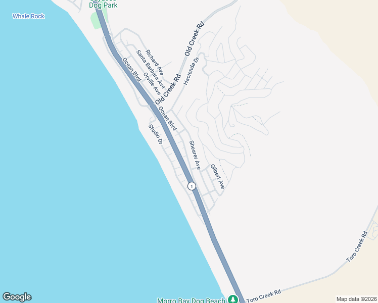 map of restaurants, bars, coffee shops, grocery stores, and more near 3280 Ocean Boulevard in Cayucos