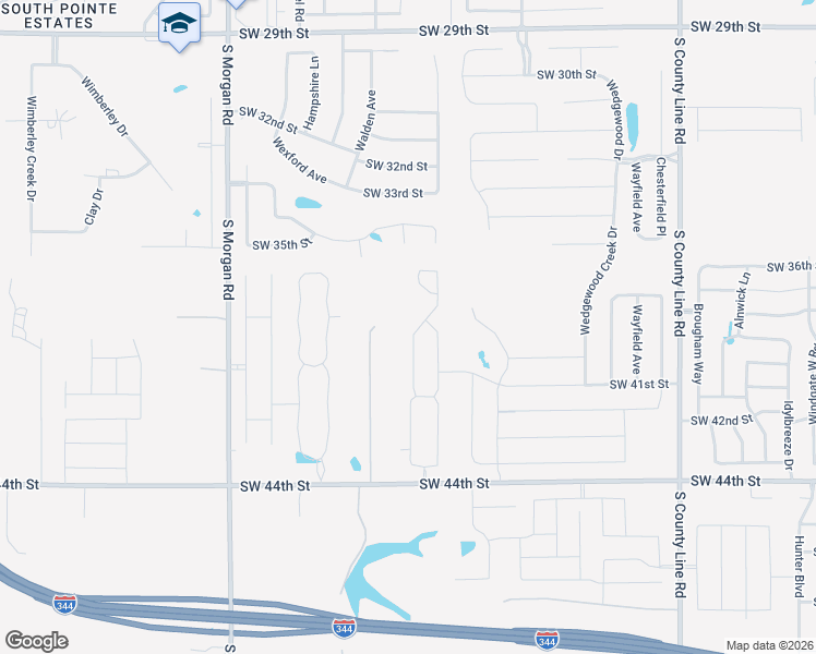 map of restaurants, bars, coffee shops, grocery stores, and more near 9501 Southwest 44th Street in Oklahoma City