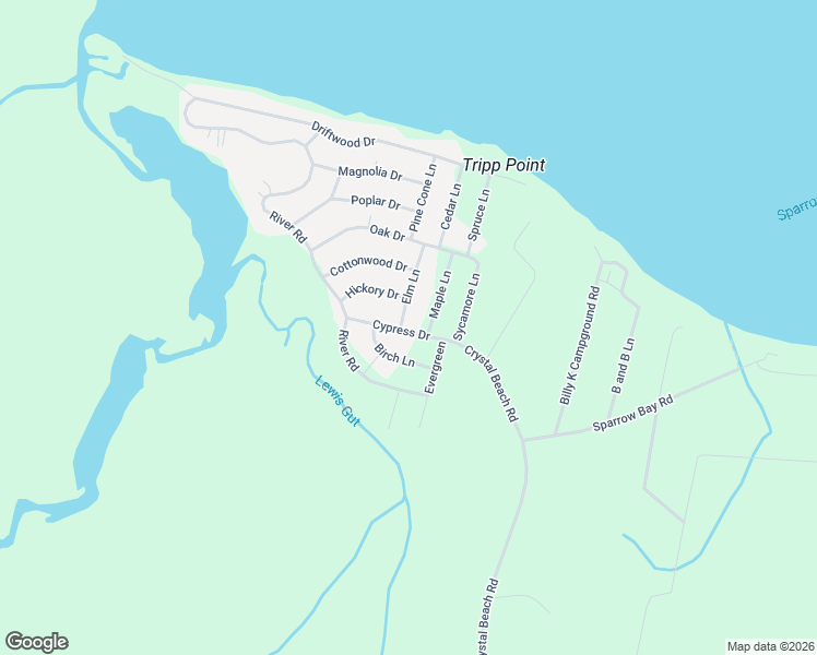 map of restaurants, bars, coffee shops, grocery stores, and more near Cypress Drive in Blounts Creek