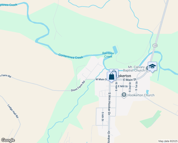 map of restaurants, bars, coffee shops, grocery stores, and more near 209 Faith Hope Road in Hookerton