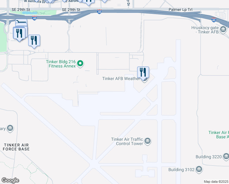 map of restaurants, bars, coffee shops, grocery stores, and more near Sentry Boulevard in Oklahoma City