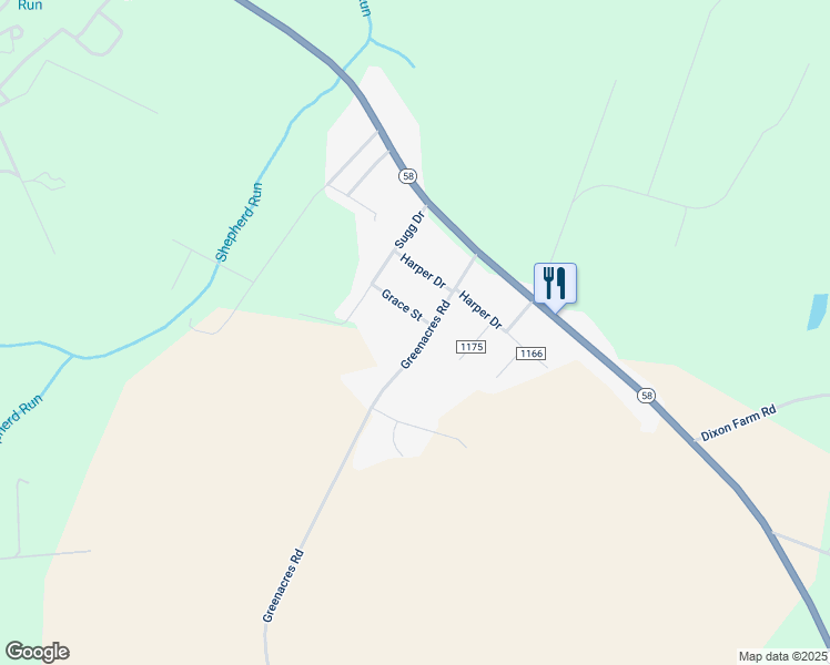 map of restaurants, bars, coffee shops, grocery stores, and more near 226 Green Acres Road in Snow Hill
