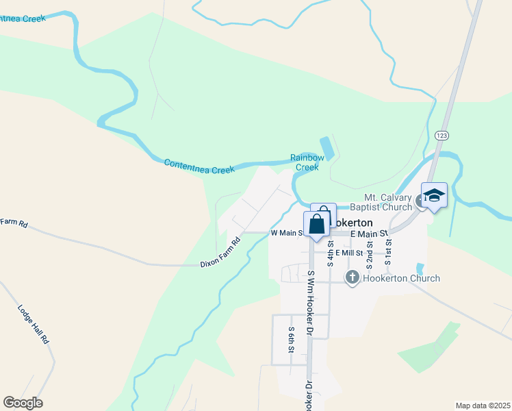 map of restaurants, bars, coffee shops, grocery stores, and more near 209 Faith Hope Road in Hookerton