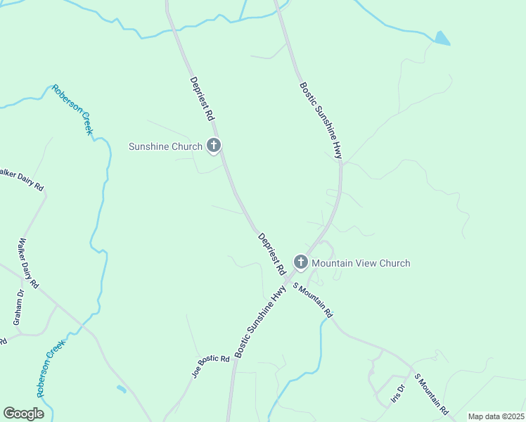 map of restaurants, bars, coffee shops, grocery stores, and more near 238 Depriest Road in Bostic