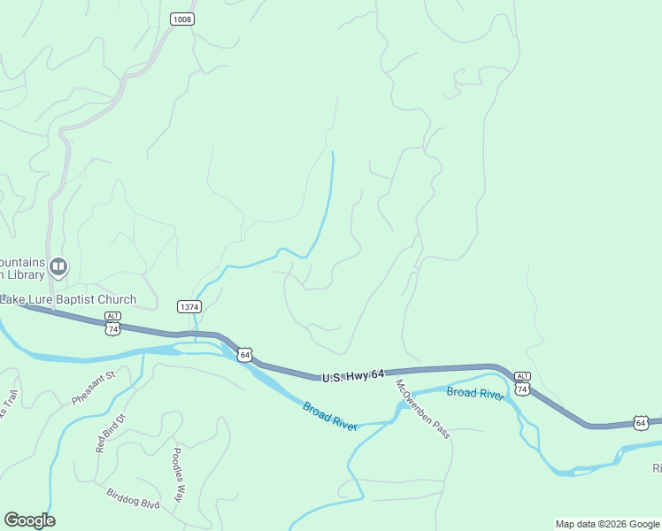 map of restaurants, bars, coffee shops, grocery stores, and more near 318 Willow Top Lane in Lake Lure