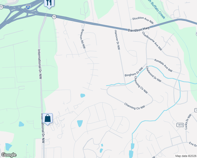 map of restaurants, bars, coffee shops, grocery stores, and more near 4133 Peyton Court Northwest in Concord