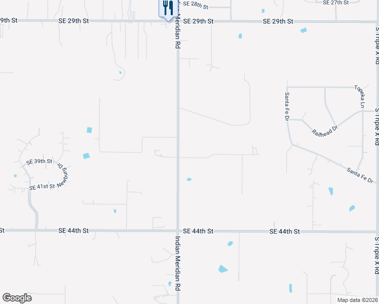 map of restaurants, bars, coffee shops, grocery stores, and more near 3900 Indian Meridian in Choctaw