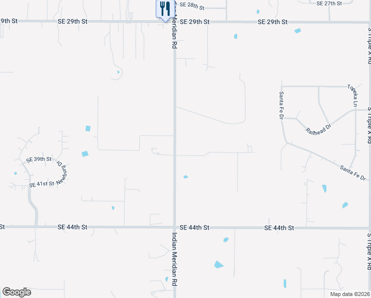 map of restaurants, bars, coffee shops, grocery stores, and more near 3900 Indian Meridian in Choctaw