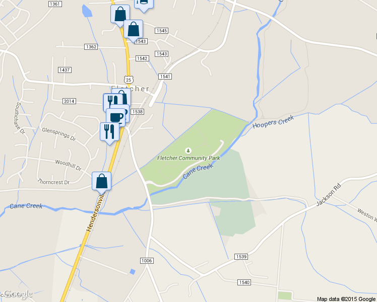 map of restaurants, bars, coffee shops, grocery stores, and more near 85 Howard Gap Road in Fletcher