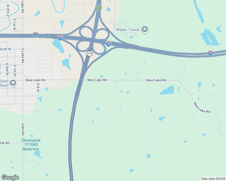 map of restaurants, bars, coffee shops, grocery stores, and more near 12700 New Lake Road in Henryetta