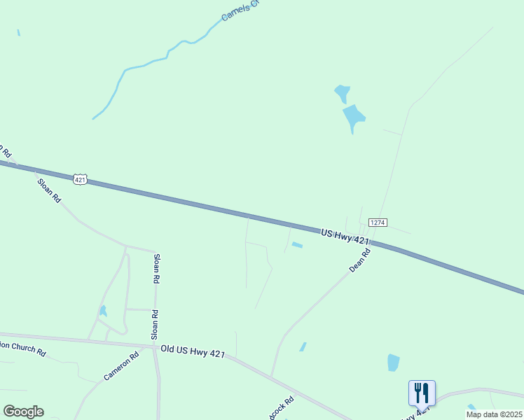 map of restaurants, bars, coffee shops, grocery stores, and more near 8610 U.S. 421 in Lillington