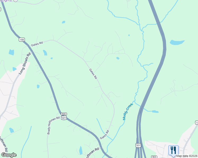 map of restaurants, bars, coffee shops, grocery stores, and more near 2887 Gates Road in Lincolnton