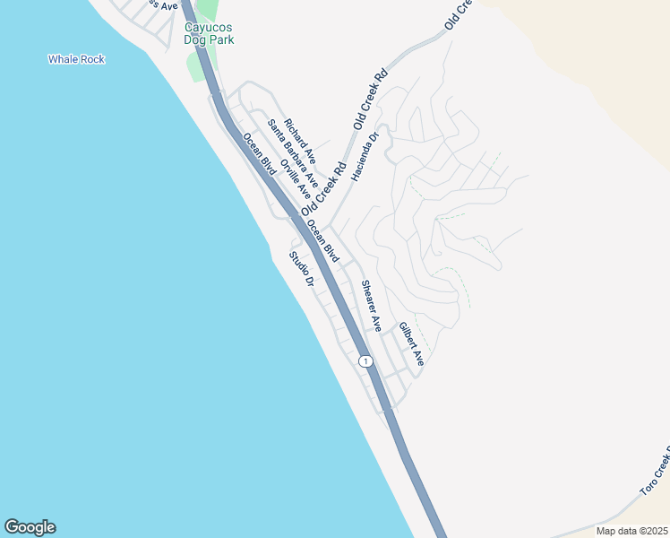 map of restaurants, bars, coffee shops, grocery stores, and more near 3178 Ocean Boulevard in Cayucos