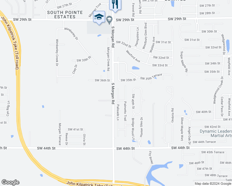 map of restaurants, bars, coffee shops, grocery stores, and more near 3801 Palisade Lane in Oklahoma City