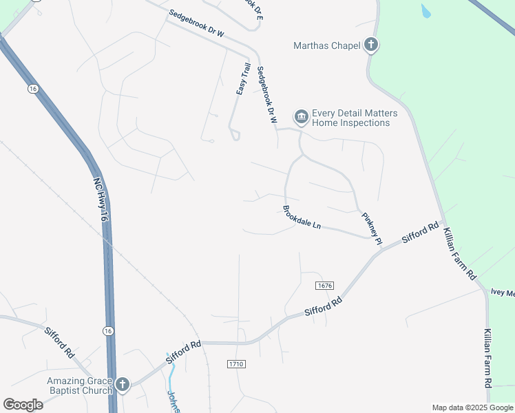 map of restaurants, bars, coffee shops, grocery stores, and more near 7222 Stableford Lane in Stanley