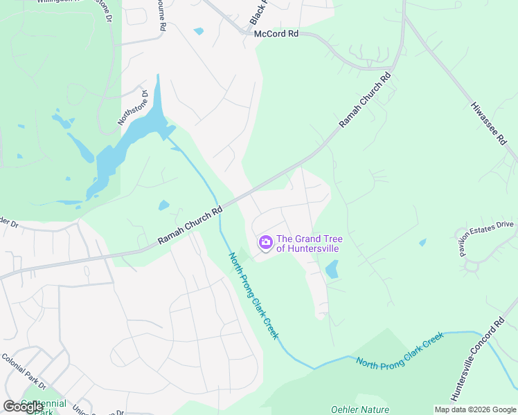 map of restaurants, bars, coffee shops, grocery stores, and more near 15408 Ramsey's Glen Drive in Huntersville