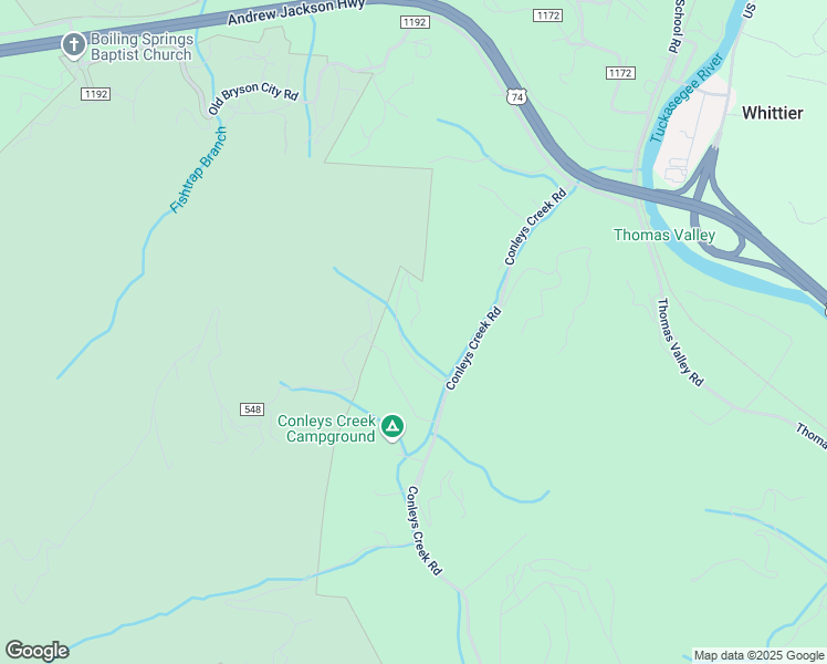 map of restaurants, bars, coffee shops, grocery stores, and more near 240 Tara Hill in Bryson City