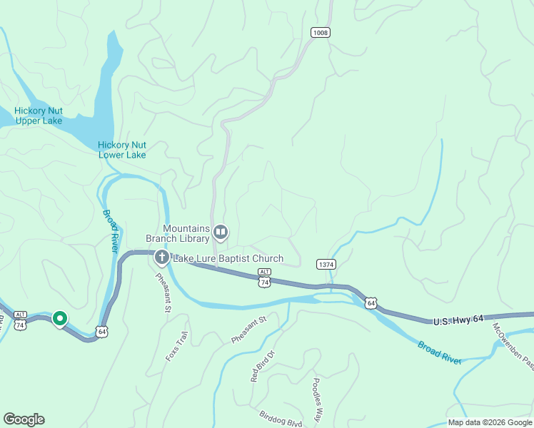 map of restaurants, bars, coffee shops, grocery stores, and more near 119 Egret Road in Lake Lure