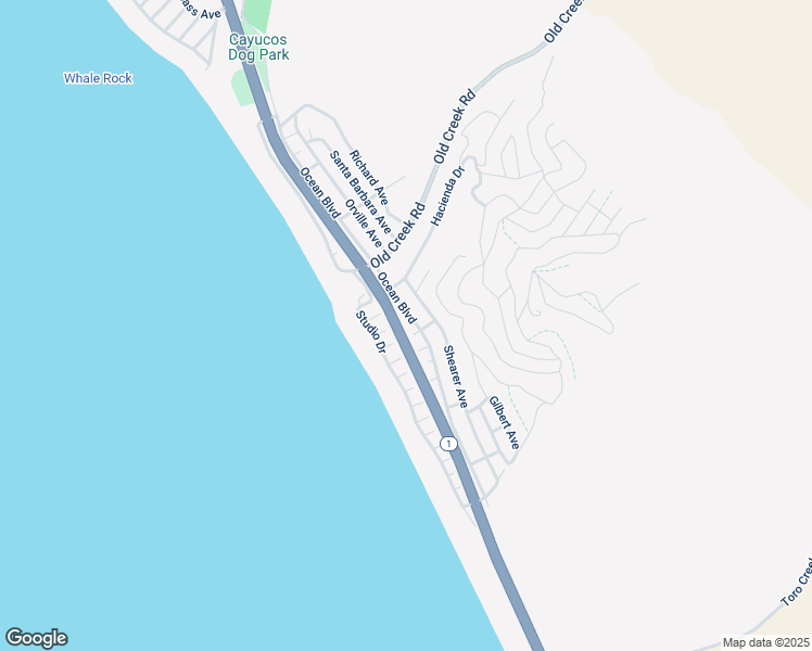 map of restaurants, bars, coffee shops, grocery stores, and more near 3178 Ocean Boulevard in Cayucos