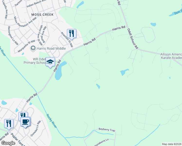 map of restaurants, bars, coffee shops, grocery stores, and more near 1100 Berkeley Place in Concord