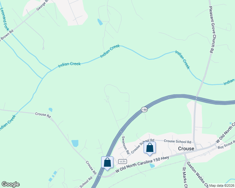 map of restaurants, bars, coffee shops, grocery stores, and more near 2363 Swanson Road in Crouse