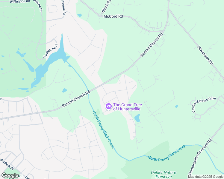 map of restaurants, bars, coffee shops, grocery stores, and more near 12908 Hindcross Drive in Huntersville