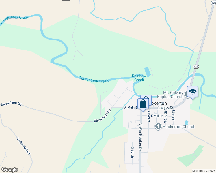 map of restaurants, bars, coffee shops, grocery stores, and more near 269 Oliver Drive in Hookerton