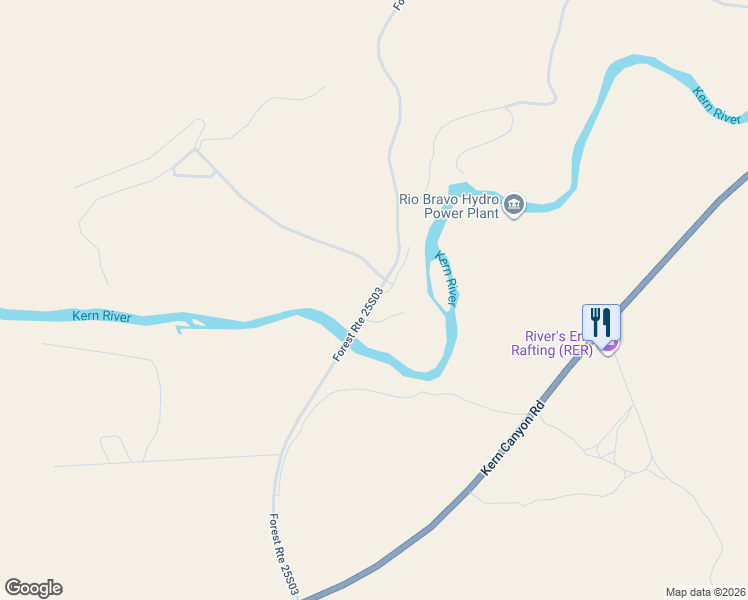 map of restaurants, bars, coffee shops, grocery stores, and more near Forest Route 25S03 in Bakersfield
