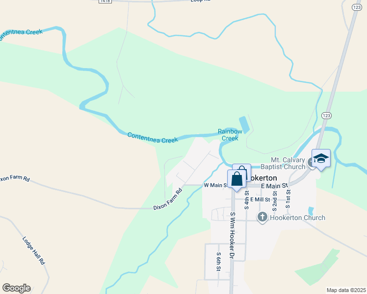 map of restaurants, bars, coffee shops, grocery stores, and more near 269 Oliver Drive in Hookerton