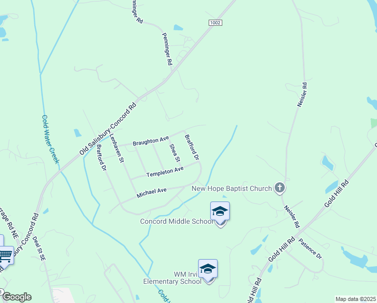 map of restaurants, bars, coffee shops, grocery stores, and more near 1210 Brafford Drive in Concord