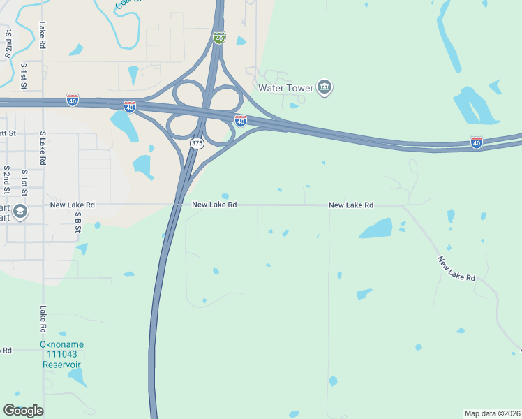 map of restaurants, bars, coffee shops, grocery stores, and more near 12700 New Lake Road in Henryetta