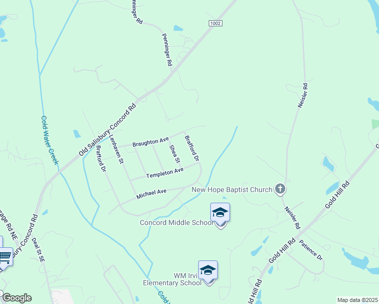 map of restaurants, bars, coffee shops, grocery stores, and more near 1210 Brafford Drive in Concord